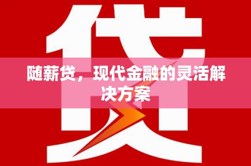 雨城随薪贷，现代金融的灵活解决方案