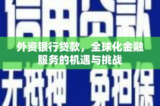 桦川外资银行贷款，全球化金融服务的机遇与挑战