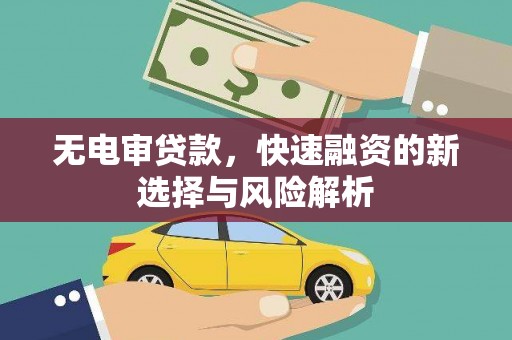 淇滨无电审贷款，快速融资的新选择与风险解析