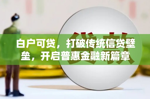 泾川白户可贷，打破传统信贷壁垒，开启普惠金融新篇章